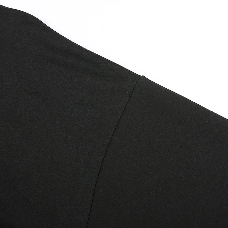 HEYounGIRL с буквенным принтом черные худи в стиле "кэжуал" для женщин Лоскутная лента Harajuku Толстовка пуловер с длинным рукавом Толстовка уличная