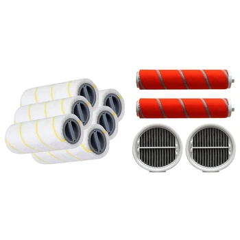 

3 Pair Roller Brush for KARCHER FC3 FC5 & 1set Hepa Filters Main Roll Brush for Xiaomi Roidmi Wireless F8