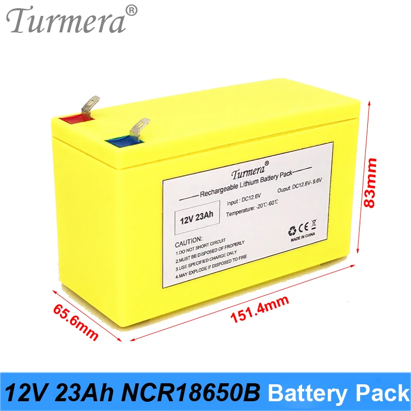 12V 23Ah Lithium Rechargeable Battery Pack Use NCR18650B 3400mAh cell for Uninterrupted Power Supply 10.8V 12.6V Turmera Battery 05
