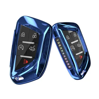 

Car Key Case Is Suitable For Cadillac CT5 XT5 2019 2020 New Soft TPU Car Smart Key Case With Anti-Lost Mobile Phone Number Plate