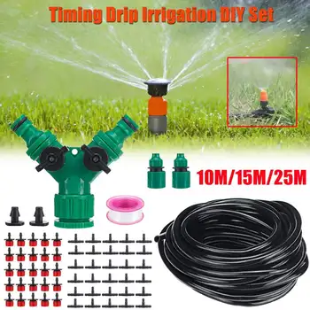 

10/15/25 Meters Automatic Micro Drip Irrigation System Plant Garden Watering Kits with Adjustable Drippers