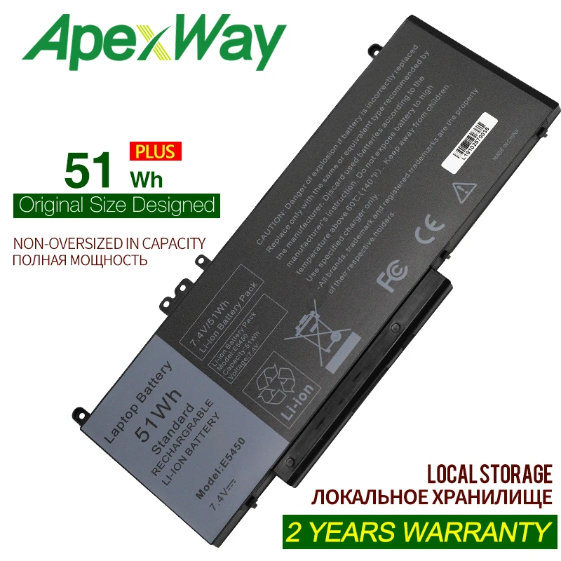 ApexWay 7 4 V 51WH G5M10 Аккумулятор для ноутбука DELL 8V5GX R9XM9 WYJC2 1KY05 Latitude E5250 E5450 E5470 E5550 E5570 |