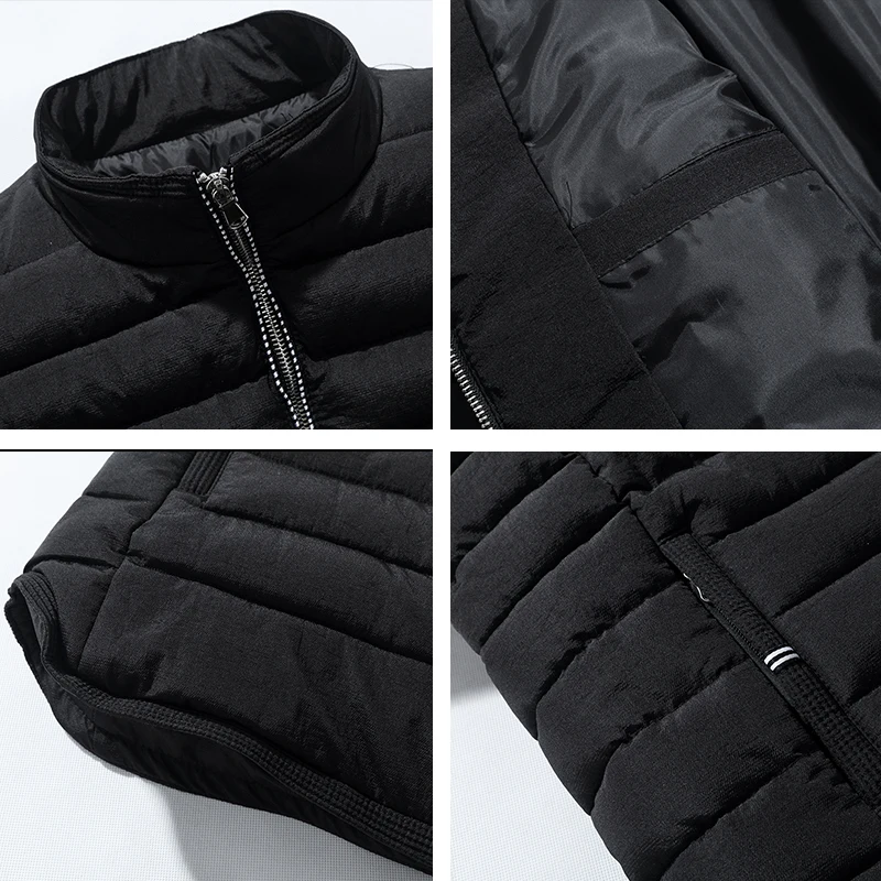 Зимняя куртка мужская теплая хлопковая стеганая парка однотонная толстая верхняя одежда со стоячим воротником повседневные мужские пальто размера плюс 4XL-9XL одежда для мужчин