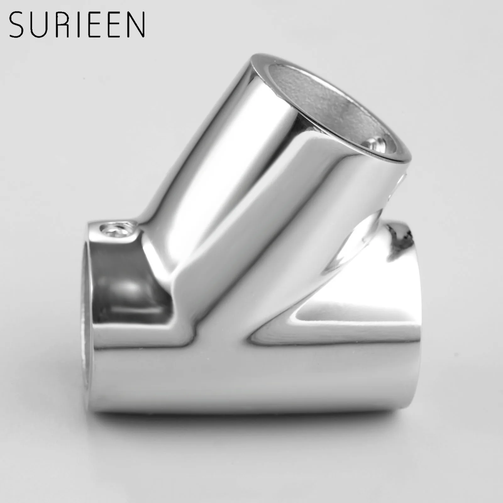 2Pcs Yacht Marine 316 Stainless Steel 7/8"" 22mm Tube Pipe 3 Way 60 Degree Tee Hardware Boat Hand Rail Fitting Boats Accessories