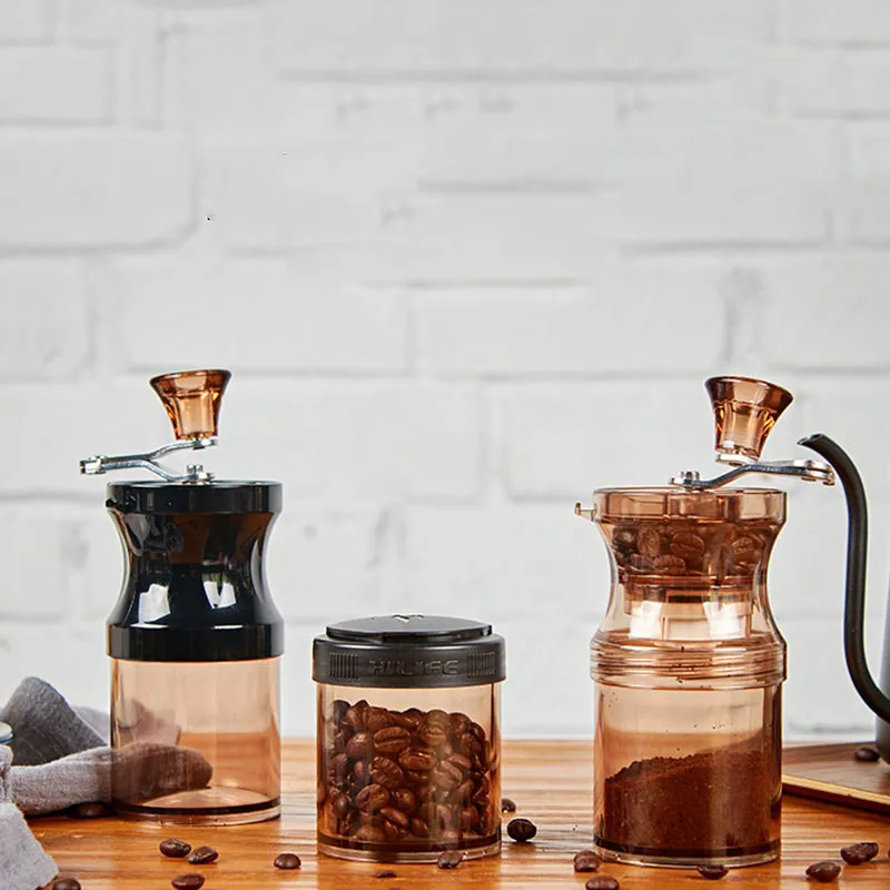 

Mini Hand Coffee Grinder Acryl Manual Bean Grinding Machine Coffee Machine Portable Ceramic Core Washable Home Travel