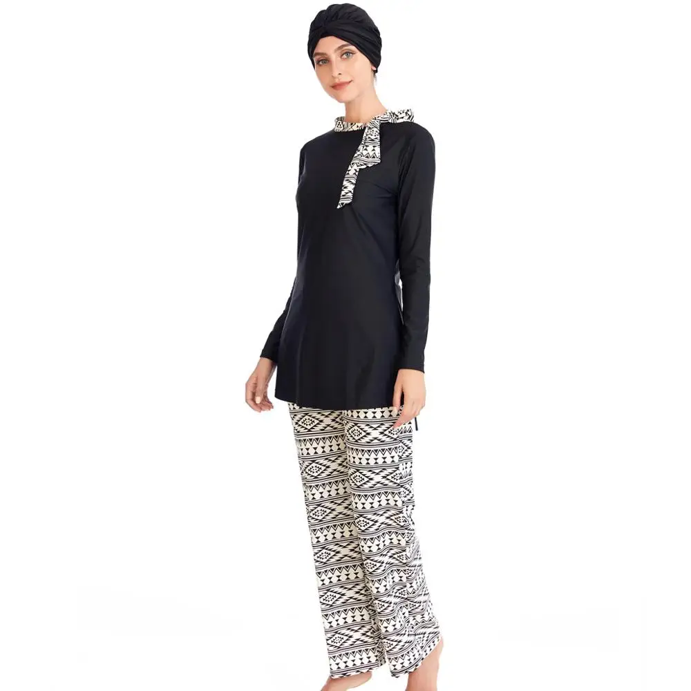Women Muslim Swimwear 3pcs Full Cover Long Sleeve Sport Swimsuit Islamic Hijab Islam Burkinis women swimwear muslim swimwear