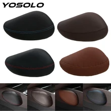 YOSOLO, универсальный кожаный наколенник, комфортная подушка для ног автомобиля, мягкий протектор из пены с эффектом памяти, аксессуары для интерьера