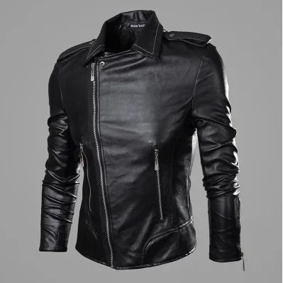 

2020 Fashion of New Style Men Autumn And Winter Fold-down Collar Small Leather Coat Fashion Leather Coat T458