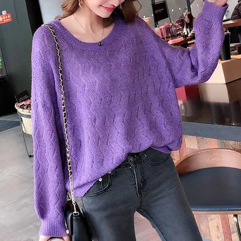 

9200 real shot new round neck hollow solid color Pullover knitted Batman 49 -- 2nd floor, 13 rows, 2 shelves