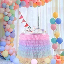 Юбки-пачки для стола, украшения для детского душа, волнистые сплайсированные тюлевые многослойные юбки для стола, аксессуары для отеля, свадьбы, банкета