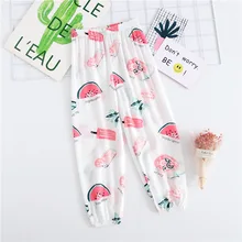 Детские пижамы Большие размеры, летние противомоскитные штаны для девочек детские штаны с рисунком из искусственного хлопка домашние штаны для больших мальчиков