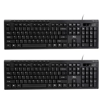 

Rii 2PCS Ultra-Slim Compact USB Wired Keyboard for Mac and PC,Windows 10/8 / 7 / Vista/XP for Business Office