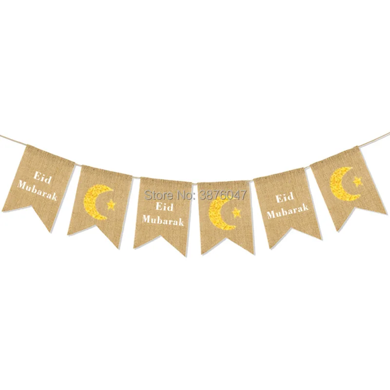 eid mubarak banner ИД Мубарак баннеры напечатанные воздушные шары мусульманский новогодний фестиваль вечерние украшения Ид аль-Фитр Рамадан Мубарак баннер флаги шары - Цвет: eid mubarak banner