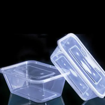 

50pcs Transparent Fruit Carry Out Box Disposable Salad Meal Containers Food Storage Box Take Out Packing Box 750ml