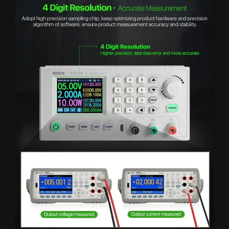 RD6006W RD6006 USB wifi Напряжение Ток понижающий источник питания регулятор напряжения понижающий преобразователь напряжения вольтметр модуль 60 в 5A