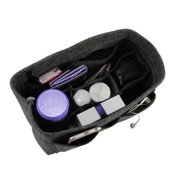 

TTLIFE Felt Makeup Bag Organizer Insert Mummy Bag Handbag Insert Multi-functional Travel Cosmetic Bag Storage Closet Organizer