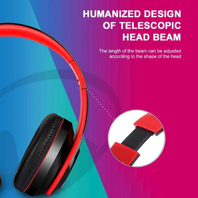 Портативные наушники Bluetooth 5,0, беспроводная гарнитура Bluetooth, складная стереогарнитура, Mp3, регулируемые наушники с микрофоном, hi-fi звук