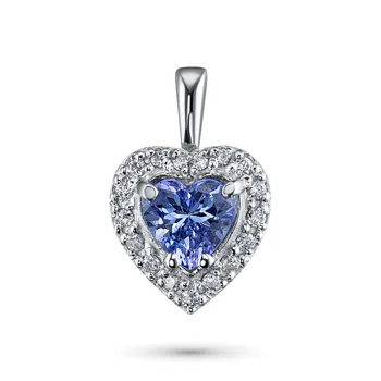 

Pendant in white gold with diamonds and tanzanite