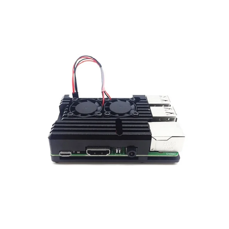 10 шт./лот Raspberry Pi 4 Алюминиевый металлический чехол Raspberry Pi 3 Алюминиевый Чехол коробка с двойным вентилятором радиатор