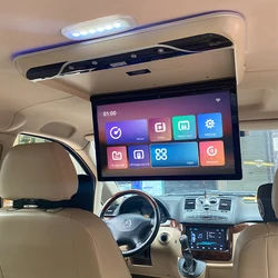 Monitor Multimedia para coche, pantalla IPS de 19 pulgadas, Android 9,0, 1080P, HD, montaje en techo, TV, ángulo de visión completo