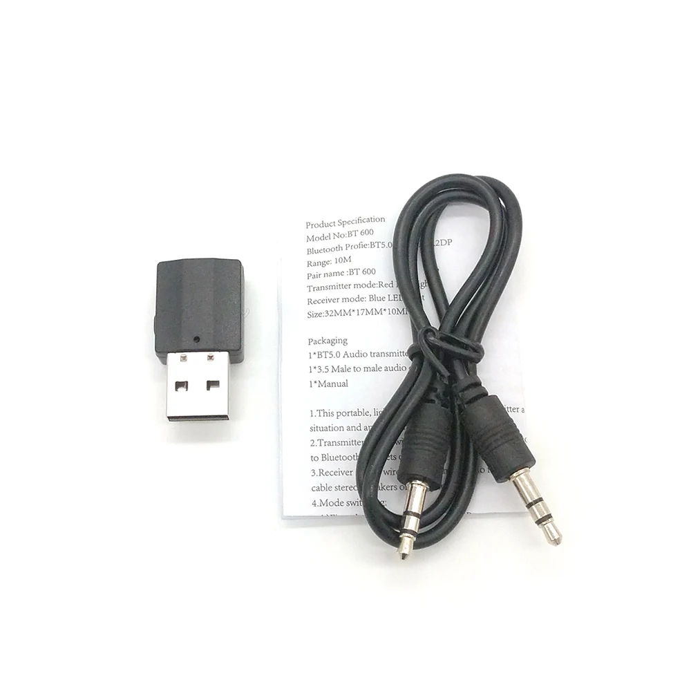 BT600 2 в 1 Bluetooth 5,0 приемник usb-передатчик приемники аудио адаптер для ТВ ПК наушники мобильный телефон MP3 плеер