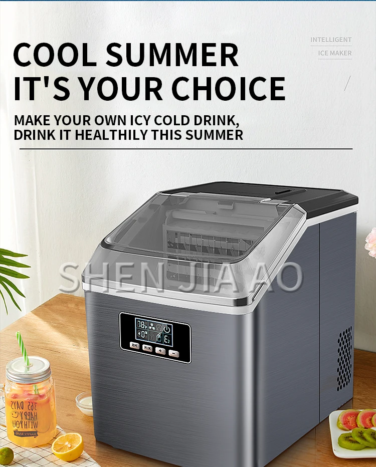 Ice Maker 25kg Commercial Milk Tea Shop Small Home Bar Ice Cube Making