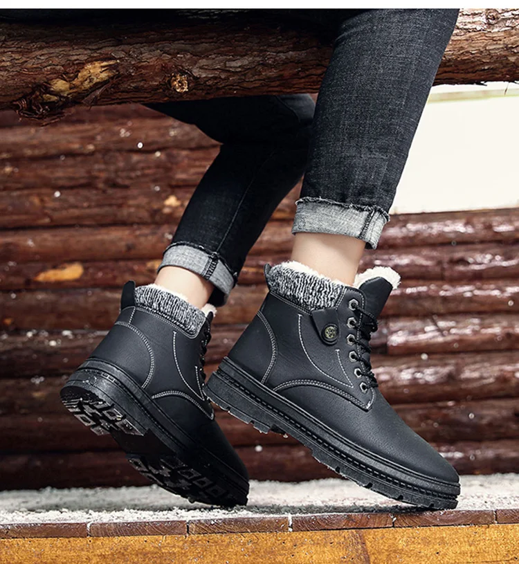 Winter Boots For Men Ankle Boots Casual Shoes Men Male Winter Shoes New Snow Boots Keep Warm With Fur Sneakers Men Footwear