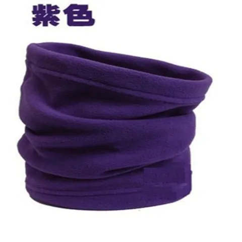 Зимний флисовый походный шарф, грелка для шеи, волшебный шарф-маска для лица, для спорта на открытом воздухе, мотоцикла, велоспорта, бега, бандана для скалолазания - Цвет: Фиолетовый