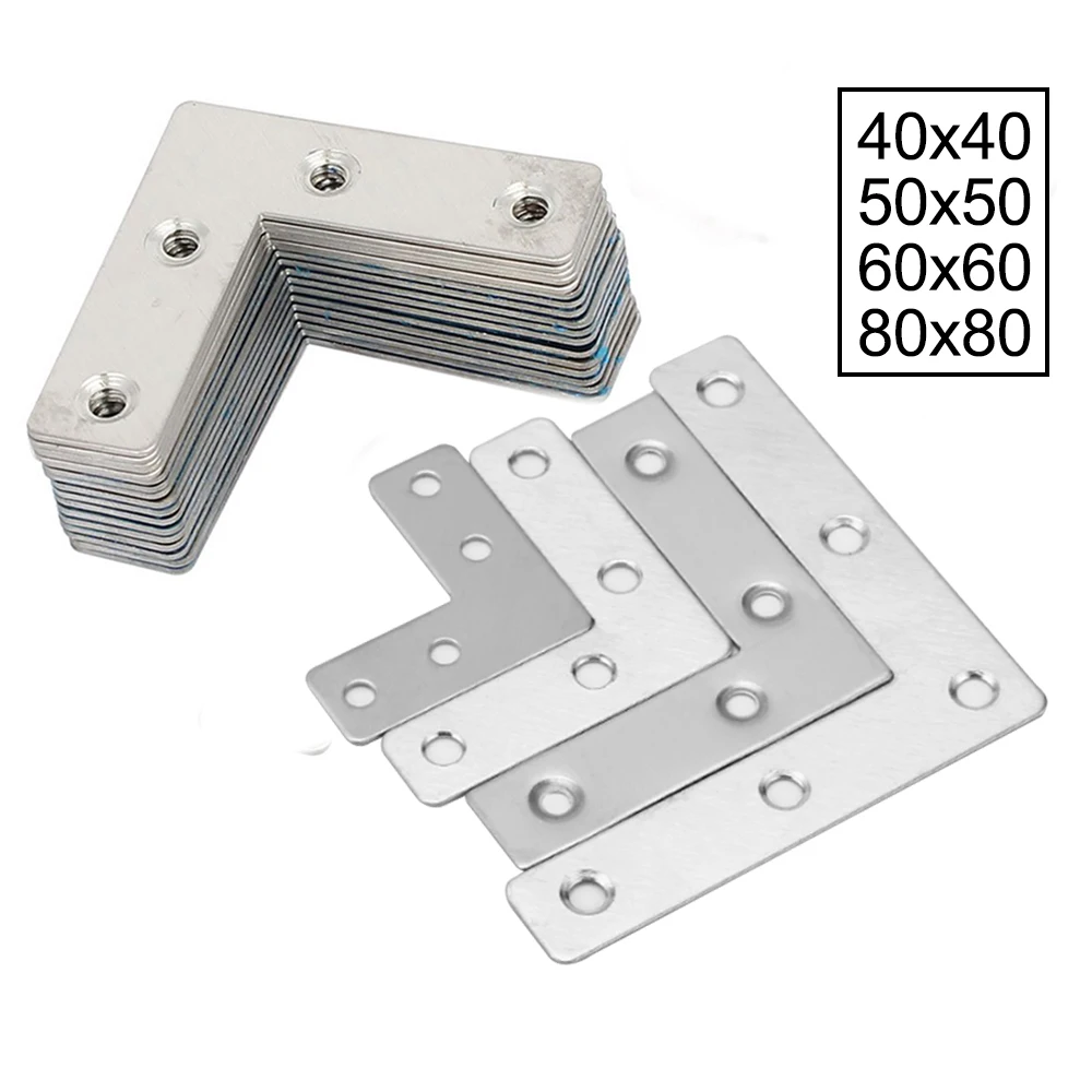10pcs Aluminum Alloy L Shape Corner Bracket Right Angle Brace Fastener 20x20mm Small L Brackets Corner Bracket