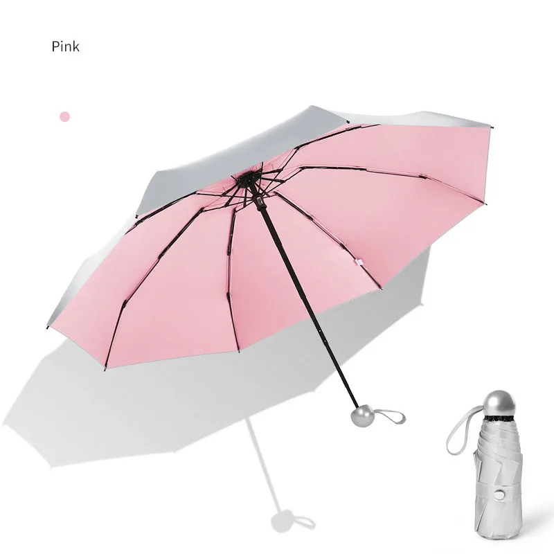 8 ребер карманный мини Женский Мужской Детский зонтик Анти-УФ Paraguas анти-УФ ветрозащитный дождевик женский девичий зонтик карманные зонтики - Цвет: pink