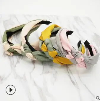 50 шт./лот DIY Мульти простой ретро контрастный цвет крест повязка на голову ткани вязание повязка для волос Инструменты для укладки аксессуар HA888