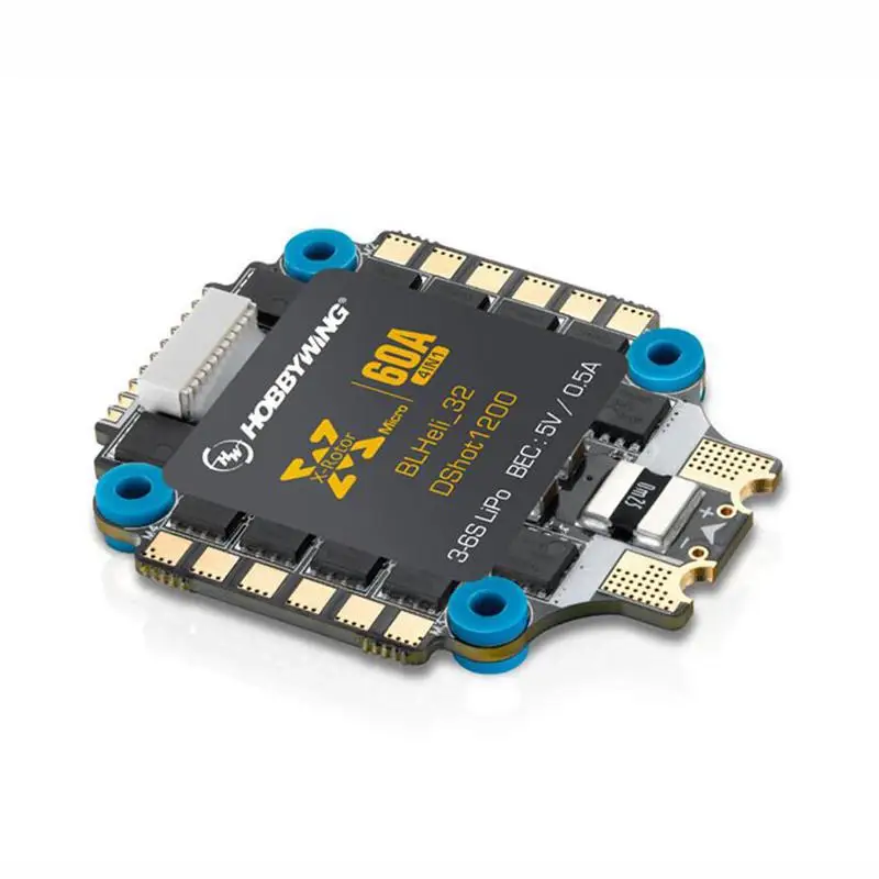 Hobbywing XRotor Micro 60A 3-6S Blheli_32 DSHOT1200 4 в 1 бесщеточный ESC для радиоуправляемого дрона FPV Racing 30,5x30,5 мм