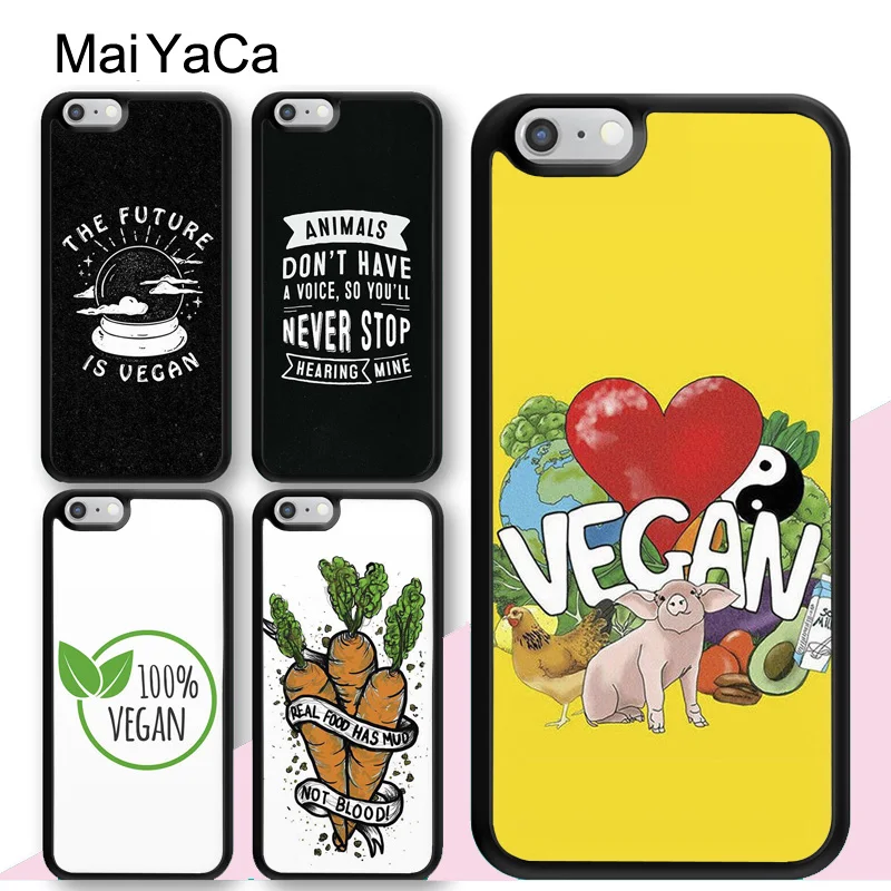 Вегетарианские цитаты MaiYaCa чехол для iphone 12 mini 11 Pro MAX X XR XS SE 2020 6S 7 8 Plus|Бамперы| |