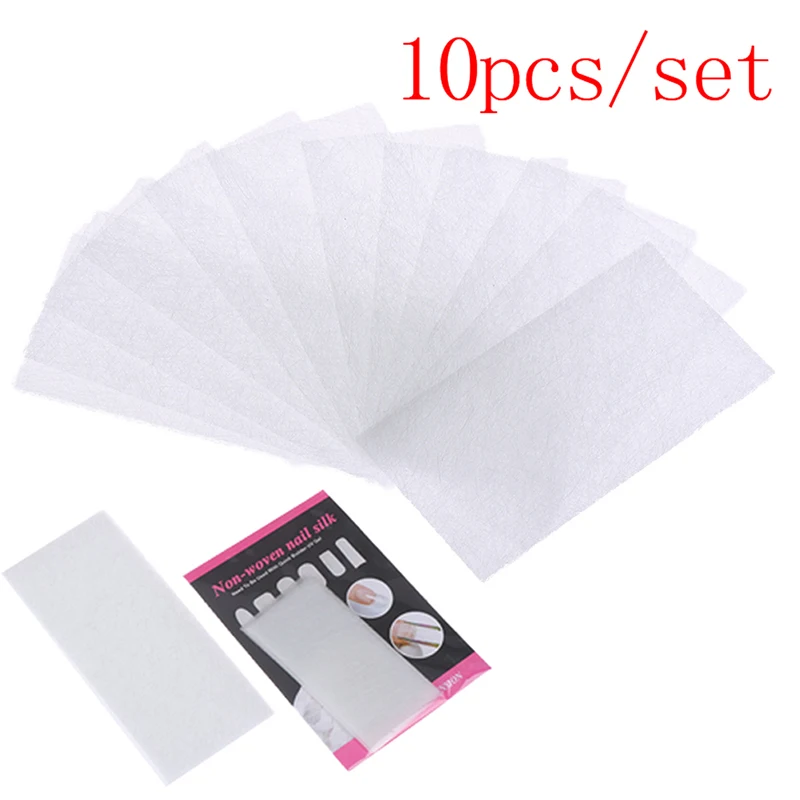 

10Pcs/set Silk Fiber Nail Form Acrylic Tips Extension Gel Nail Glass Paper Tool
