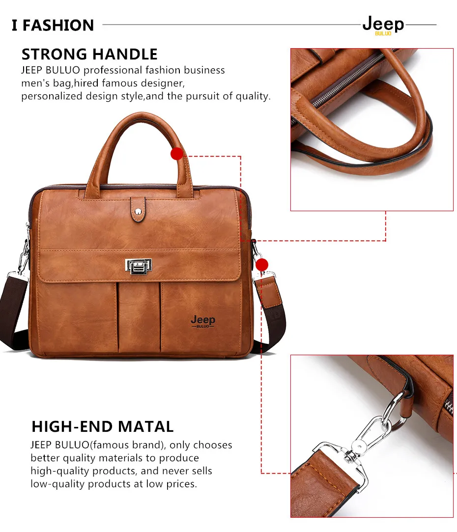 JEEP BULUO мужской портфель, большой размер, 15 дюймов, сумки для ноутбука, деловая дорожная сумка, офисная, деловая, мужская сумка для файлов А4, сумка-тоут
