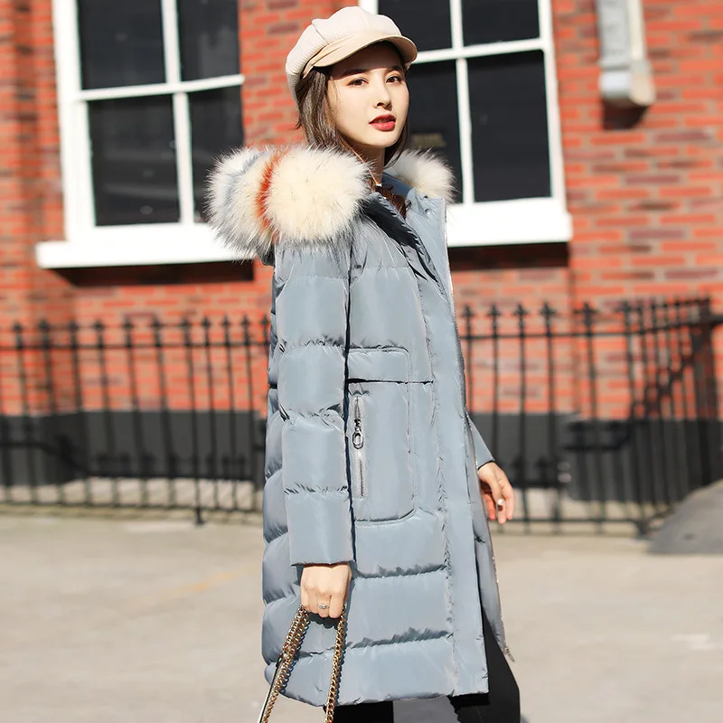 

2018 Winter New Xslg7703 with Faux Fur Collar Women's Fashion Warm Hooded Cotton-padded Clothes Entity