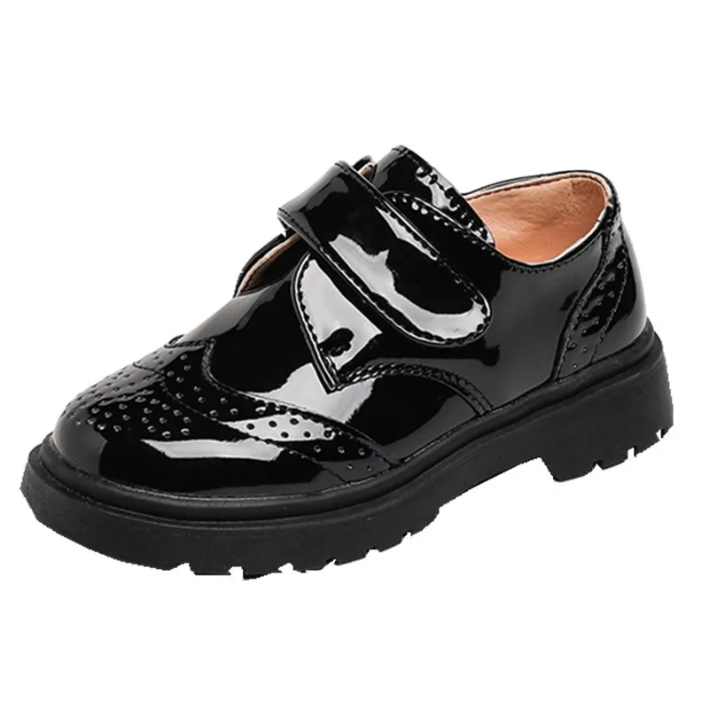 Boys Leather Shoes Spring Children Party Wedding Stage Dress Shoes Baby Autumn Black British Style School Kids Dance Shoes