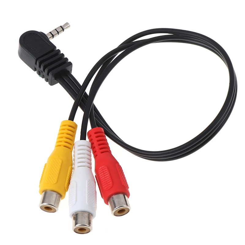 Высокое качество 3,5 мм AV угловой штекер для 3 RCA Женский Аудио Видео адаптер