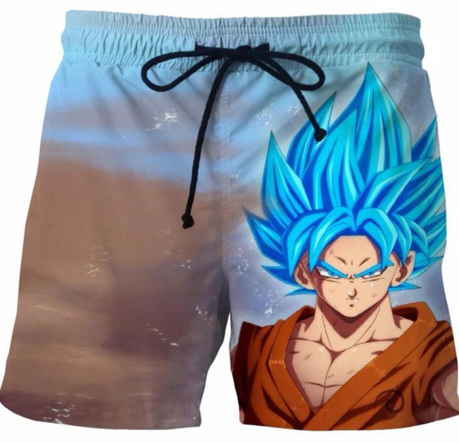 Dragon Ball, пляжные спортивные шорты для бега и для серфинга, Мужские штаны, мужские свободные быстросохнущие дышащие шорты с 3d принтом, купальный костюм