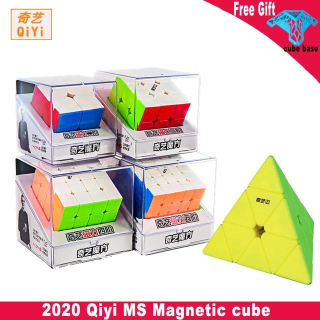 2020 Newest Qiyi MS Magnetic Series 2x2 3x3 4x4 5x5 Pyramid Magic cube stickerless speed cube Twisty Puzzle Educational Toys 1