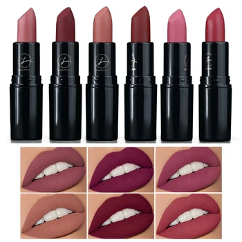 

6 Colors Matte Lipstick Long-lasting Waterproof Non-stick Cup Pearlescent Lip Glaze Moisturizing Natural Glitter Lip Gloss TSLM1