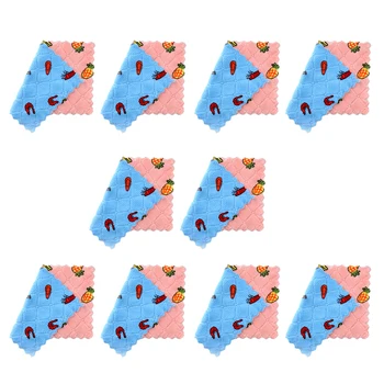

10pcs Reusable Washing Dishes Soft Towel Kitchen Cleaning Fast Drying Oil Remove Restaurant Double Sided Household Dish Cloth