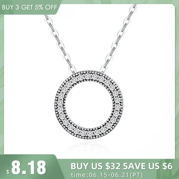 Modian Romantic Real 925 Sterling Silver Fashion Round Hearts Necklace For Women Fantastic Life Wedding Necklaces Jewelry Gift