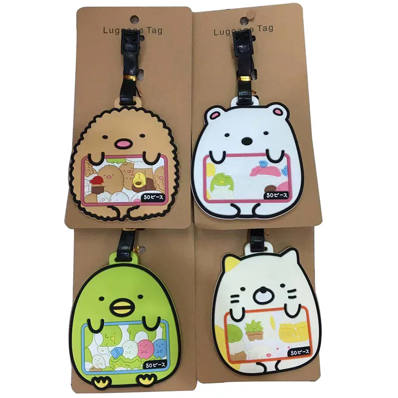Японский мультфильм sumikkogurashi аксессуары для путешествий силиконовый гелевый багажный ярлык чемодан ID адрес держатель посадочная бирка портативный ярлык