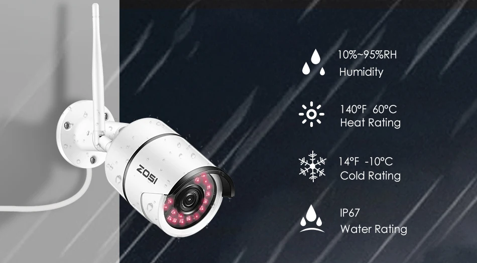 ZOSI 1080P Wifi IP камера Onvif 2.0MP HD наружная Водонепроницаемая инфракрасная камера ночного видения для видеонаблюдения