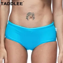 Бренд Taddlee, женская одежда для плавания, Классические плавки, плавки, бикини, купальные костюмы, одноцветные, синий цвет, базовые, Новинка