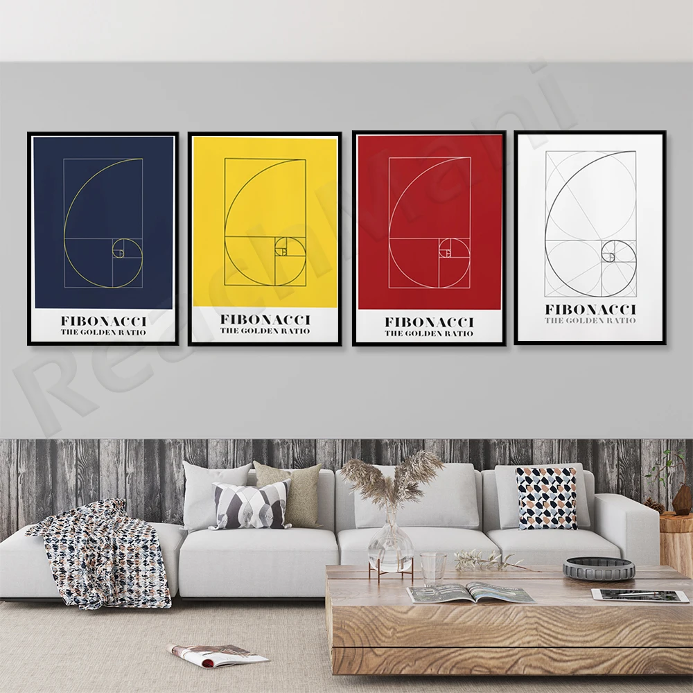 Fibonacci Spiral Wall Art Poster, Mathematical Fibonacci Numbers, Fibonacci  Sequence, Fibonacci Printing, Golden Ratio Spiral - Painting & Calligraphy  - AliExpress