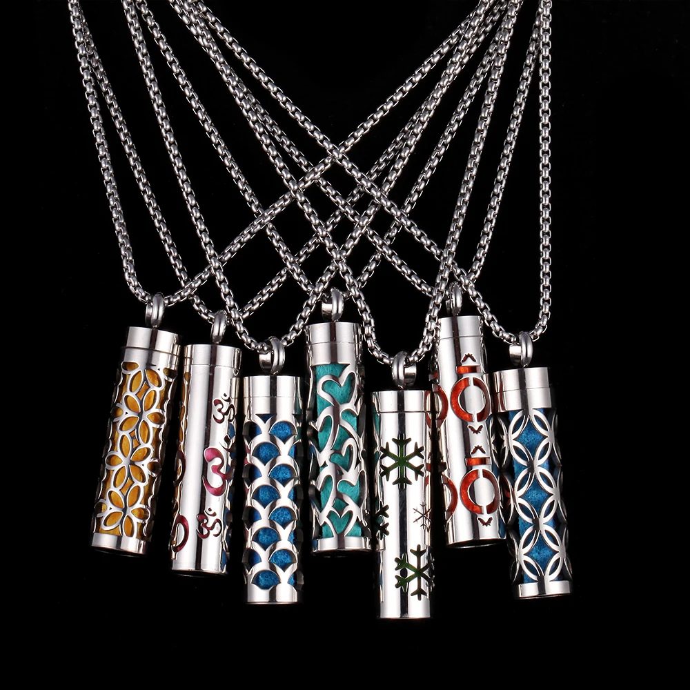 New Aromatherapy Diffuser Necklace 316L Stainless Steel Locket Perfume Essential Oil Pendant Aroma Jewelry | Украшения и