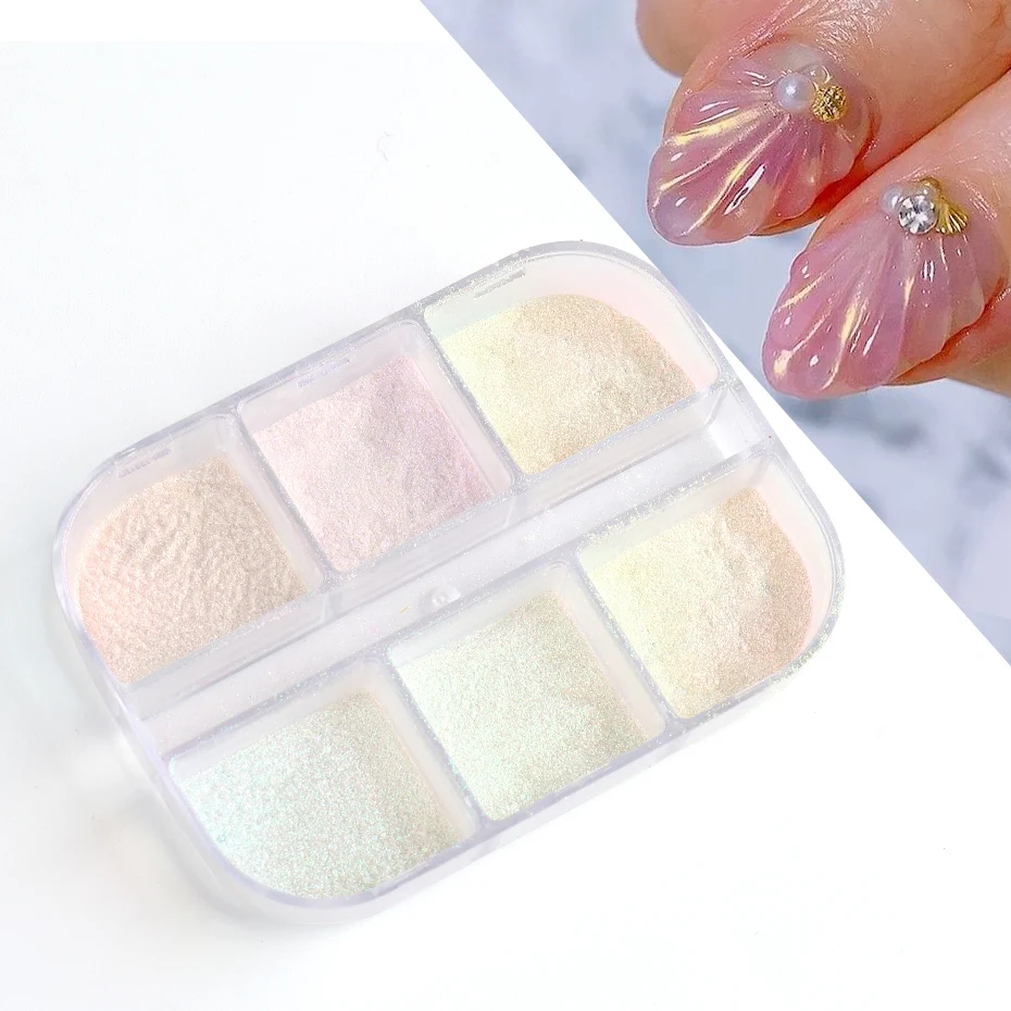 Aurora Mirror Nail Glitter Powder Rubbing Dust Pigment Chrome Iridescent Holographic Nail Art Decorations for Manicure TR1909-12