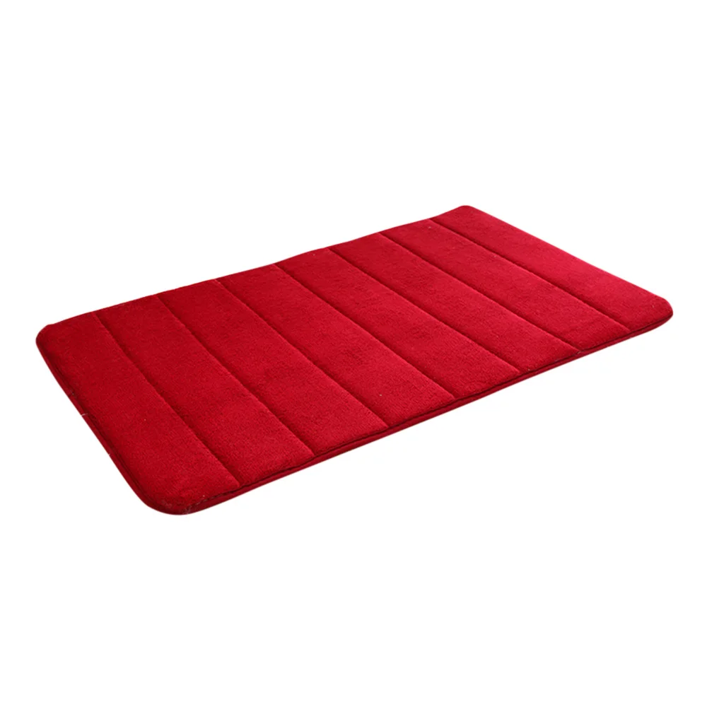 Red Коралловый флисовый Коврик для двери, входной пол, коврик для двери, низкопрофильный коврик, Противоскользящий коврик для кухни, ванной комнаты, гаража, напольный Внутренний дверной коврик - Цвет: Red